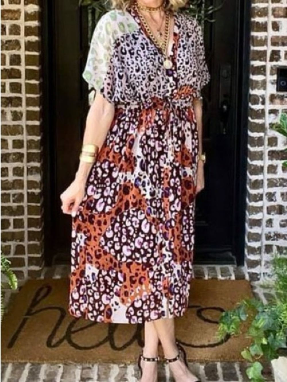 Cabi Cheetah Midi Dress sz M